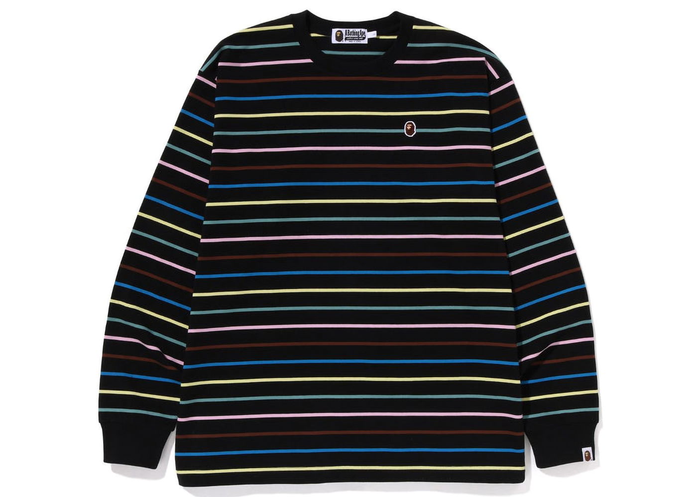 Тениска BAPE Hoop Relaxed Fit L/S Tee Черно | 1J30-111-001, 0