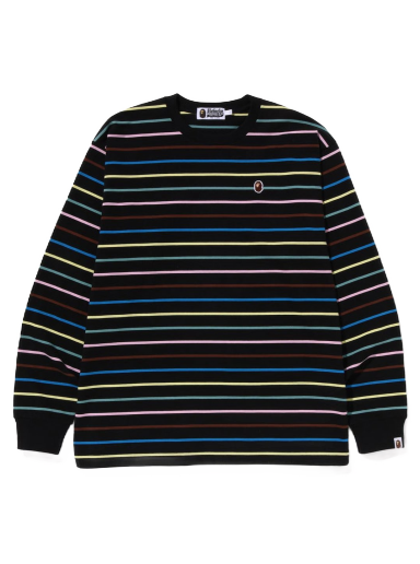 Тениска BAPE Hoop Relaxed Fit L/S Tee Черно | 1J30-111-001