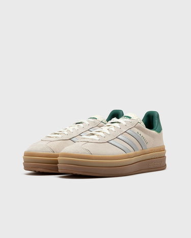 Кецове и обувки adidas Originals Adidas Women's Gazelle Bold W in Off White/Silver Met/Collegiate Green, Size UK 3 | END. Clothing Сиво | JI0328, 1