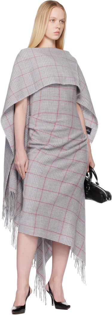 Pокля Jean Paul Gaultier Jean Paul Gaultier Wool Scarf Maxi Dress Сиво | 25/04-W-DR083-W047-080230, 3