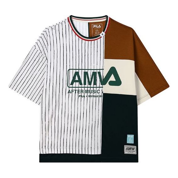 Тениска FILA MIHARA YASUHIRO Crossover Stripe Splicing Loose T-Shirt Многоцветен | F11M133104F-BG