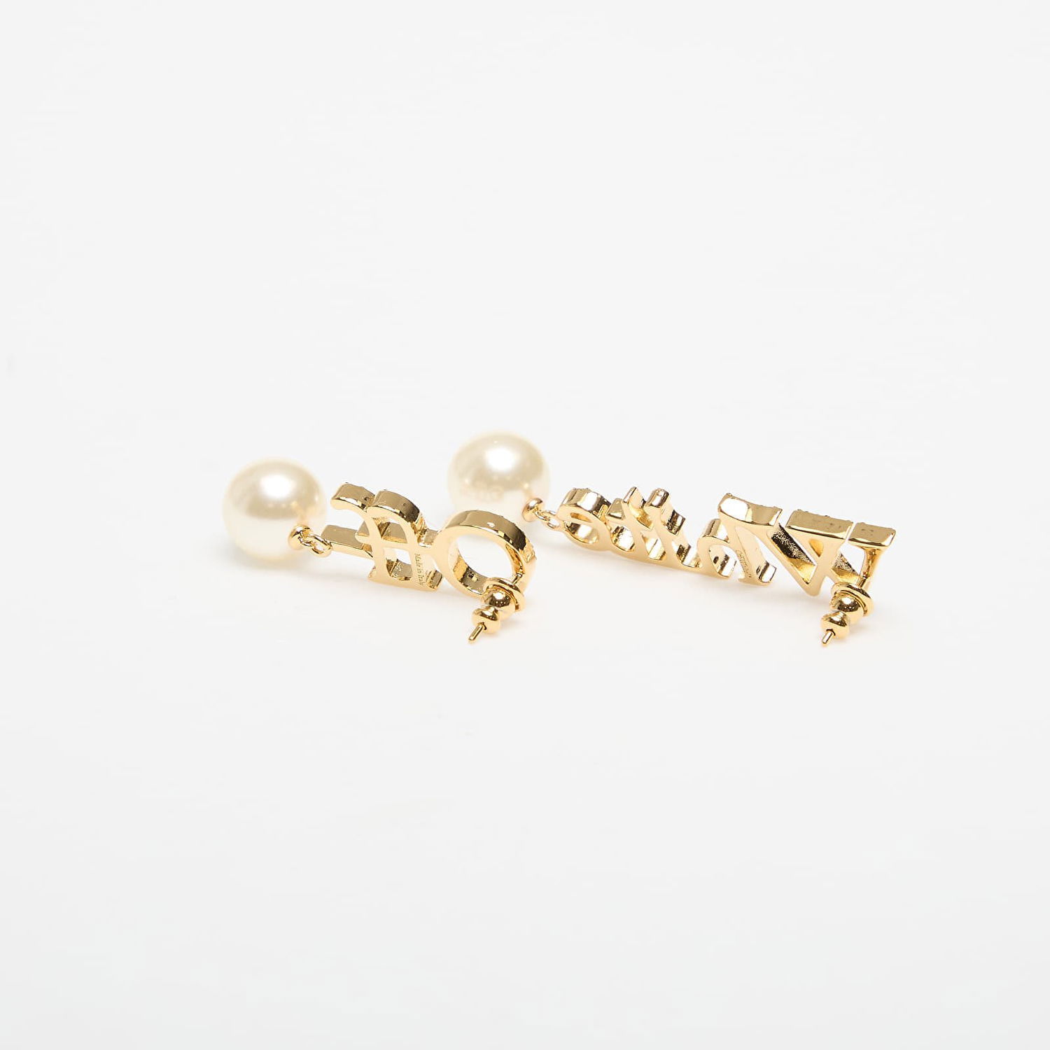 Обеци Off-White Off-White Logo Earrings with Pearls and Rhinestones Металик | OWOD298C99MET0017601, 1