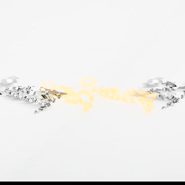 Обеци Off-White Off-White Logo Earrings with Pearls and Rhinestones Металик | OWOD298C99MET0017601, 1