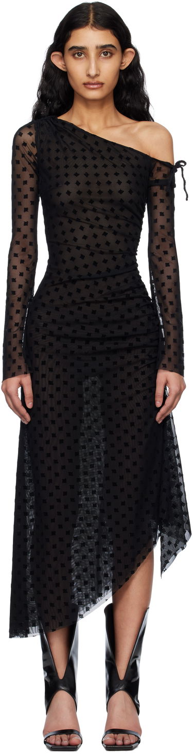 Pокля MISBHV MISBHV Monogram Dropped Shoulder Midi Dress Черно | 250W813, 0