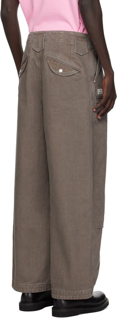 Панталони KENZO Kenzo Paris 'KENZO Weave' Double Knee Trousers Сиво | FF65PA2469GU, 2