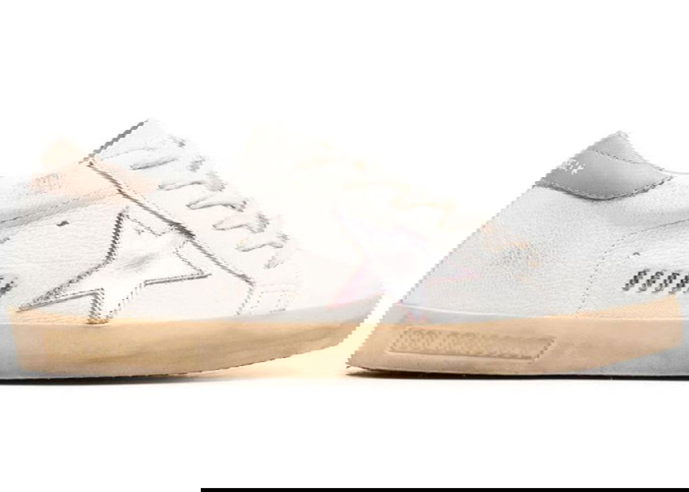 Кецове и обувки Golden Goose Super-Star White Antique Pink Metallic W Бяло | GWF00101.F004065.11373, 0
