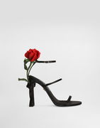Dolce & Gabbana Satin Rose Embellished Heels