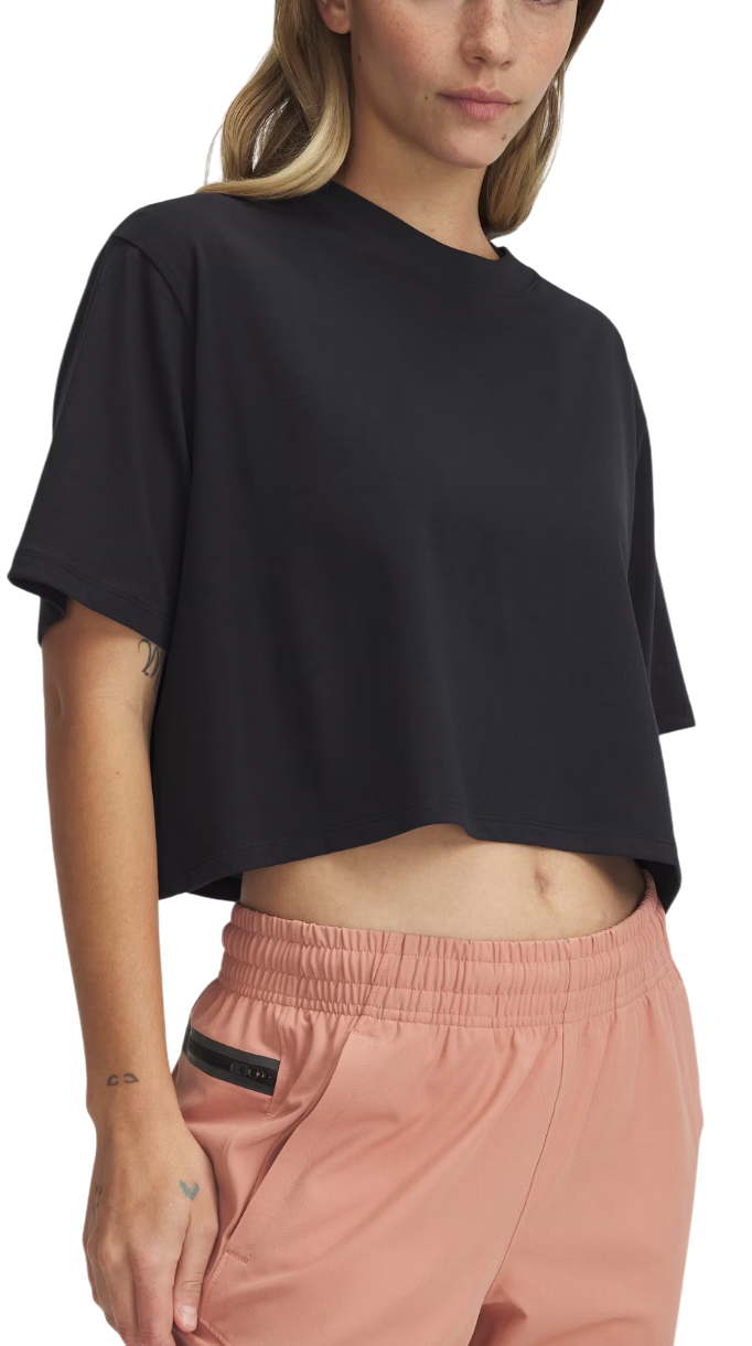 Съкратен топ Under Armour Rival Short Sleeve Crop T-Shirt Черно | 1389721-001, 0