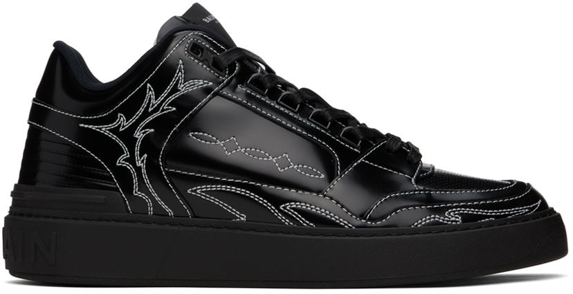 Кецове и обувки Balmain Balmain B-Court Mid Top Western Черно | CM1VI354LSLR