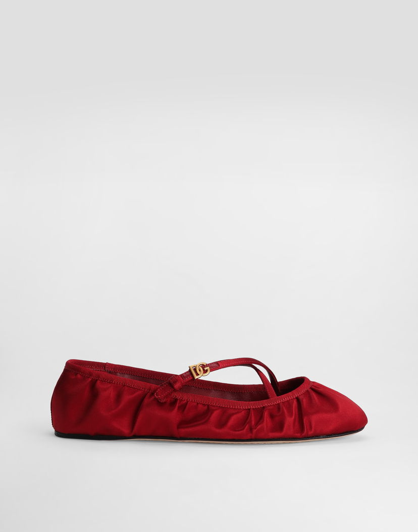 Аксесоари Dolce & Gabbana Dolce & Gabbana Satin Ballet Flats Червено | CB0258AD1608S297