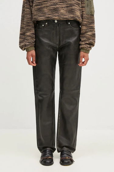 Панталони Samsoe Samsoe High Waist Leather Trousers Черно | F24300138, 0