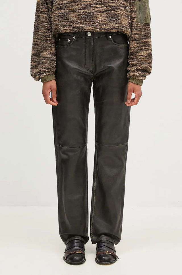 High Waist Leather Trousers