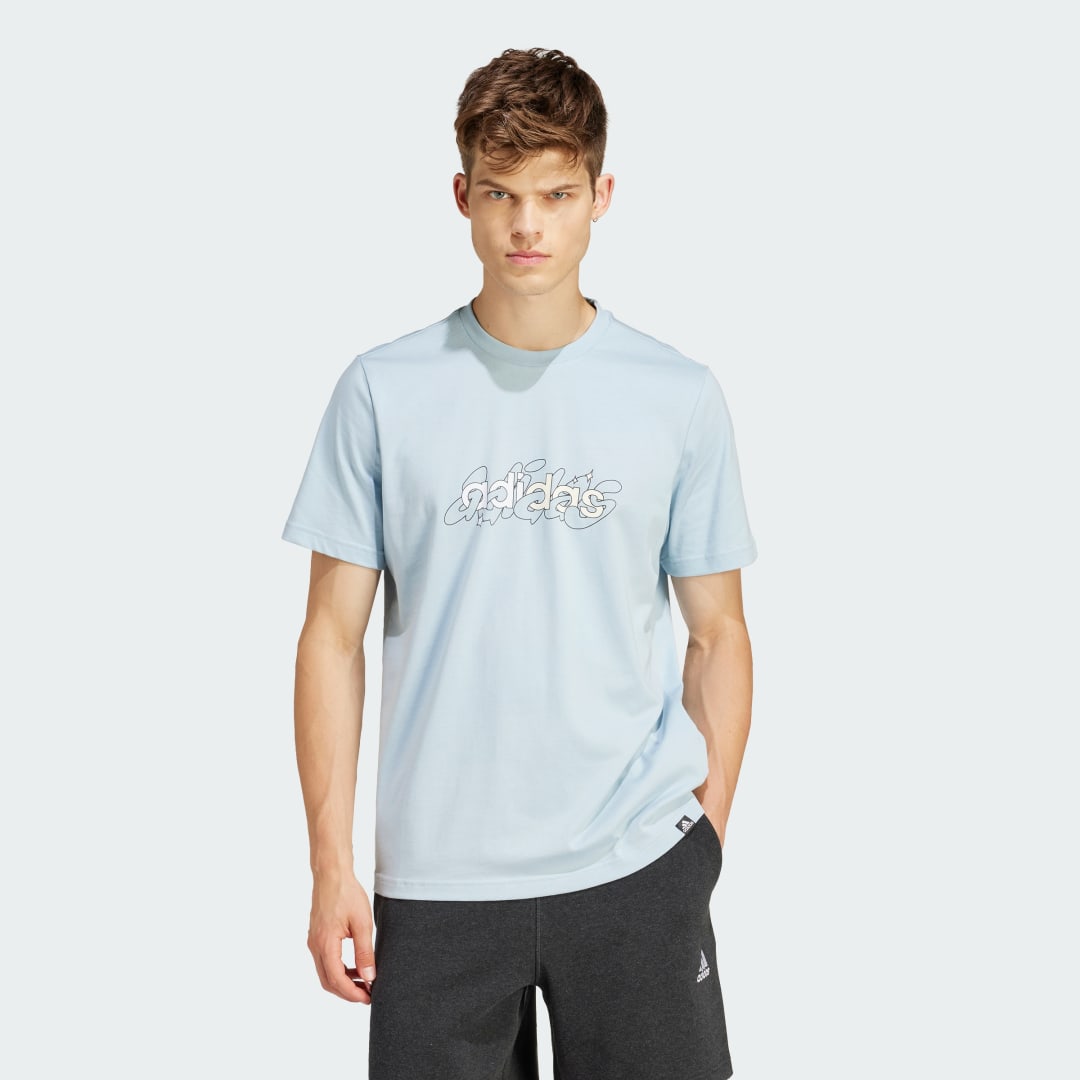Тениска adidas Performance Linear Graphic Tee Синьо | IS2867, 0