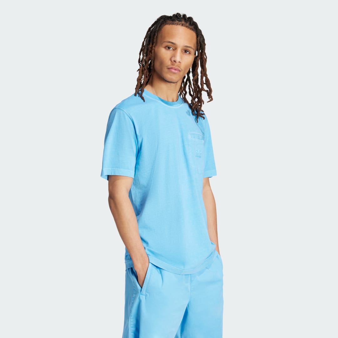 Тениска adidas Performance Trefoil Essentials + Dye Pocket Тюркоазено | IS1761, 0