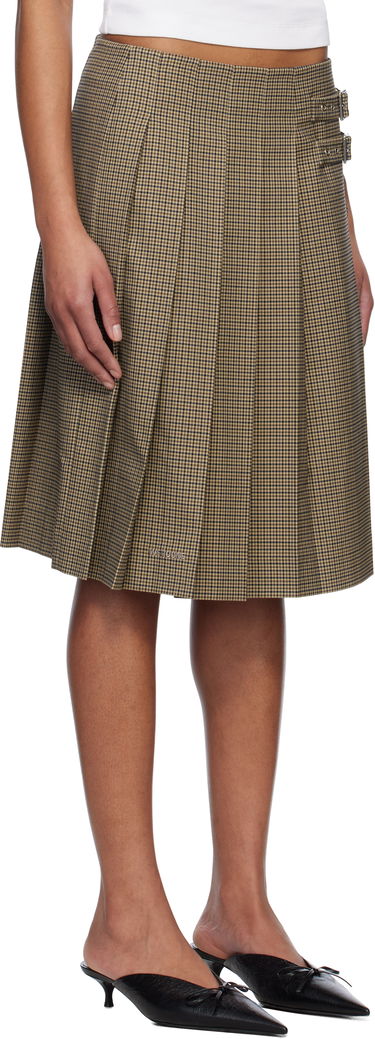 Пола We11done We11done Checkered Pleated Midi Skirt Кафяво | WD-SK0-25-262-W-BG, 1