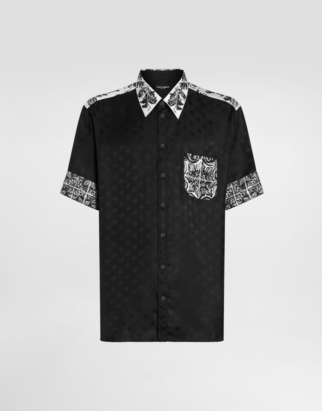 Dolce & Gabbana Majolica-Print Silk Jacquard Shirt