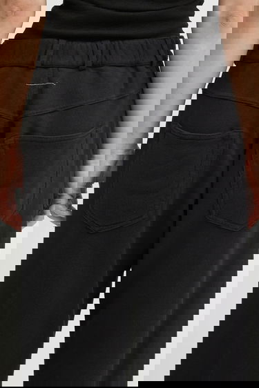 Панталони Maison Margiela MM6 Maison Margiela Wide-Leg Cotton Raw Hem Pants Черно | S52KA0548.M25014.900, 3