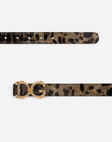 Колани Dolce & Gabbana Dolce & Gabbana DG Girls Animal Print Leather Belt Кафяво | BE1348AM568HA93M, 2