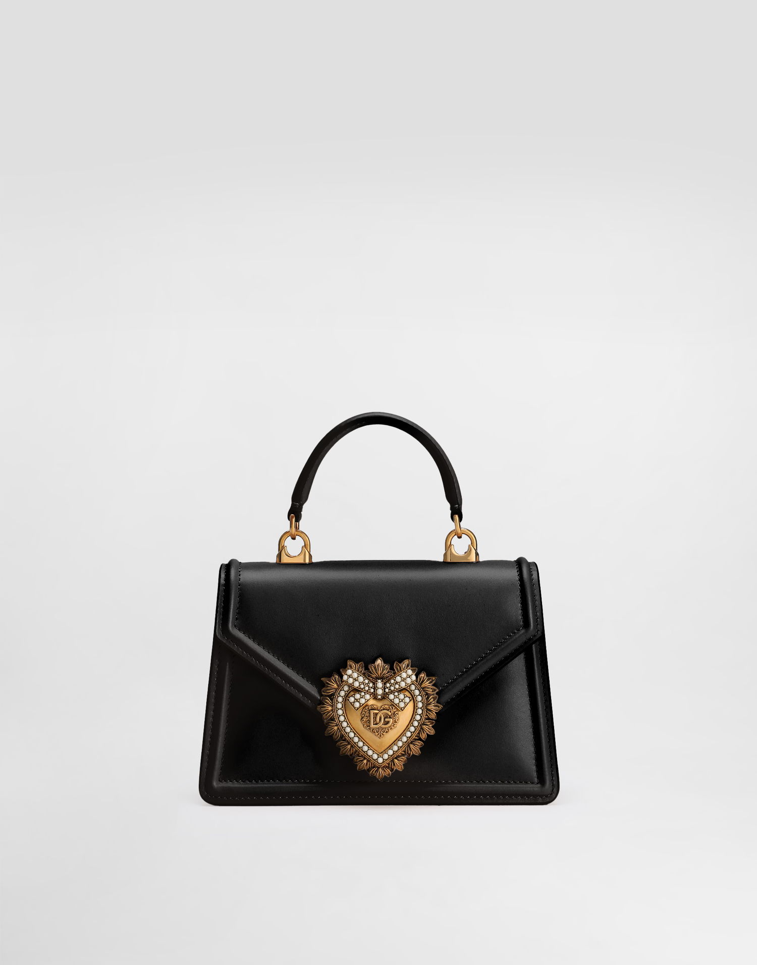 Чанта през рамо Dolce & Gabbana Small Smooth Calfskin Devotion Shoulder and Crossbody Bag Черно | BB6711AV89380999, 0