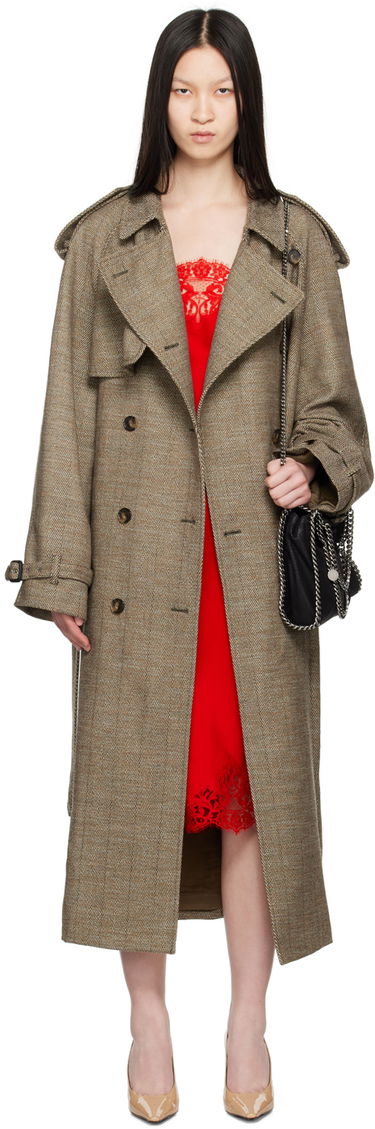 Тренчкот Stella McCartney Stella McCartney Belted Trench Coat Кафяво | 6700383EJ701, 0