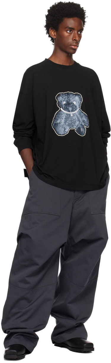 Тениска We11done We11done Glow-In-The-Dark Bear Long Sleeve T-Shirt Черно | WD-TT9-20-116-U-BK, 3