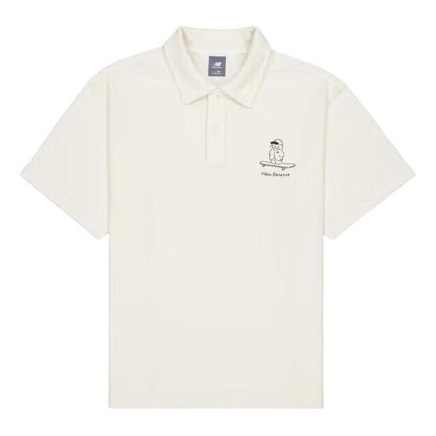 Поло тениска New Balance Skateboard Graphic Polo Shirt Бяло | NFE27011-IV