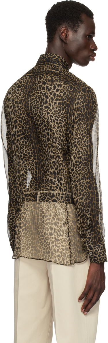 Риза Tom Ford TOM FORD Leopard Plisse Shirt Кафяво | HSA001-FMS051S25, 2