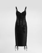 Dolce & Gabbana Lace-Up Corset Detail Calf-Length Dress