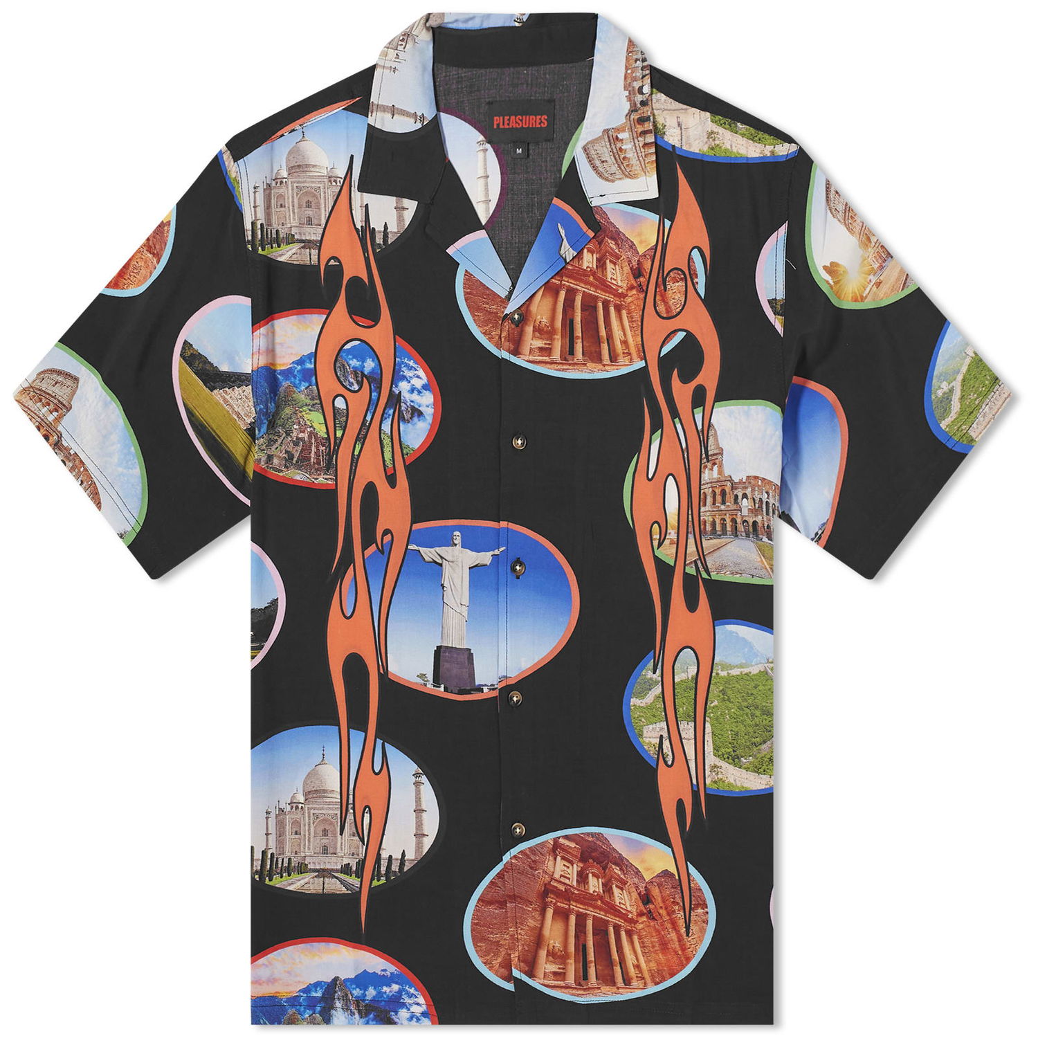 Риза Pleasures 7 Wonder Camp Shirt Многоцветен | P24SP001-BLACK, 0