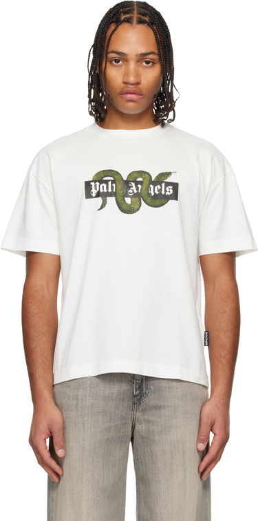Тениска Palm Angels Snake Logo T-shirt Бяло | PMAA109F25JER0080355, 0