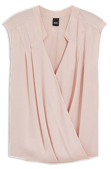 Потник BOSS Stretch Silk Wrap Blouse Розово | 50548238
