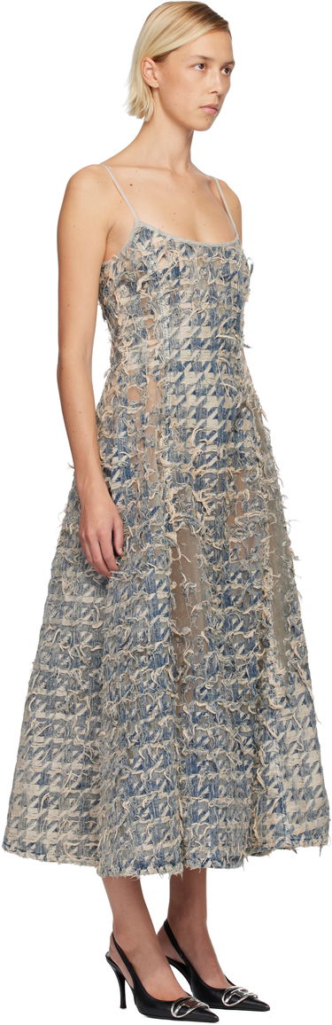Pокля Diesel De-Sweeney-Long-Fsh Frayed Houndstooth Maxi Dress Многоцветен | A21622 007CC, 1