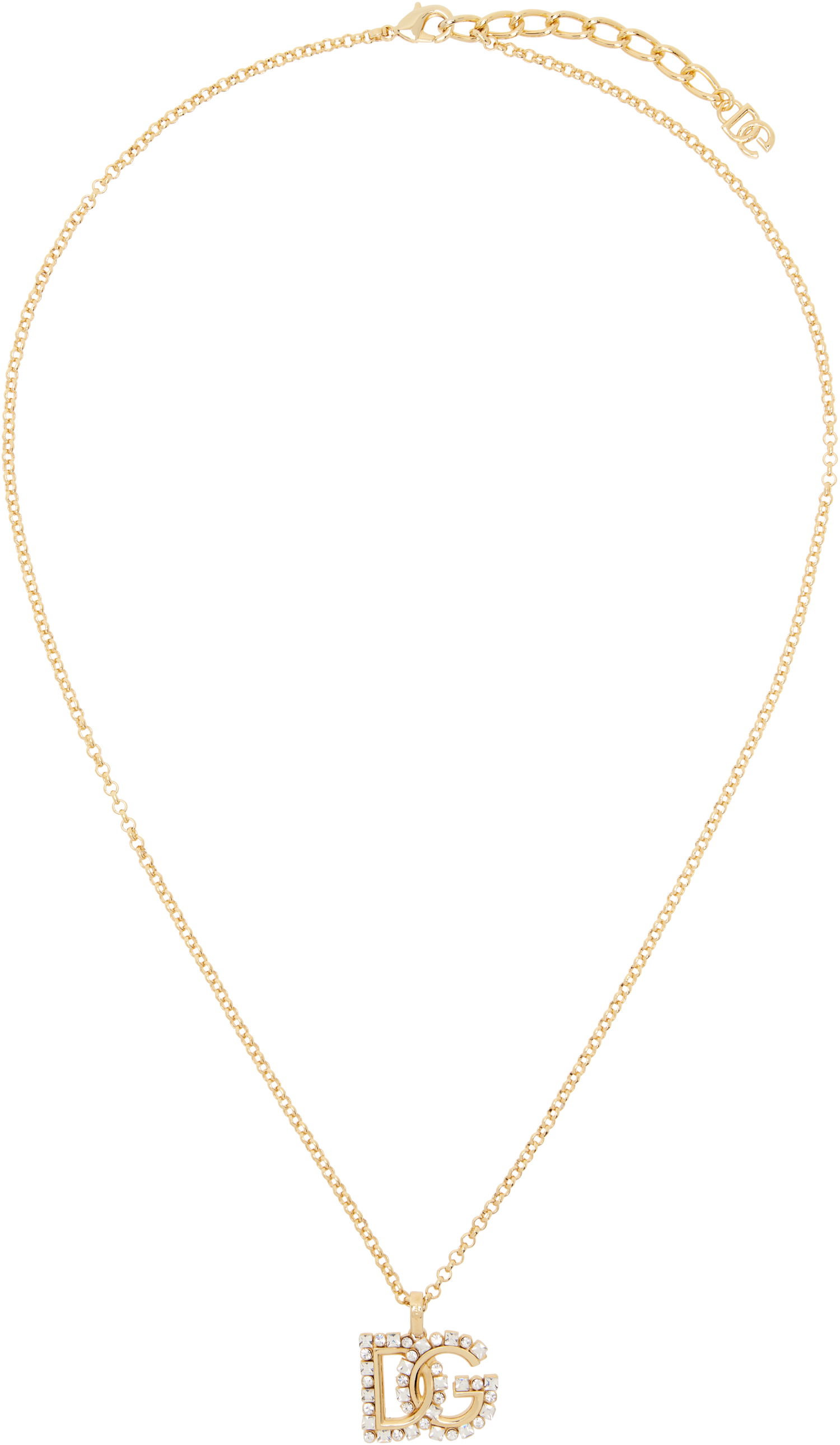 Колие Dolce & Gabbana Dolce&Gabbana Crystal 'DG' Logo Chain Necklace Металик | WNR2L4 W1111, 0