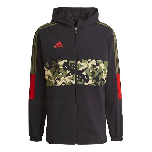 Суитчър adidas Performance Tiro Camouflage Splicing Hooded Soccer Jacket Черно | GU8187, 0