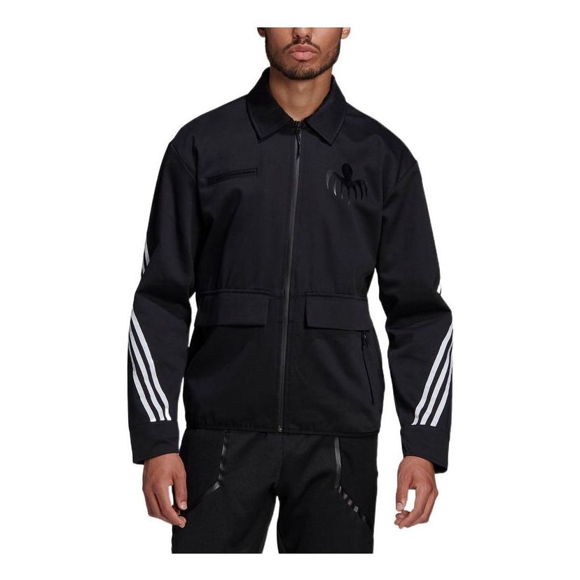 Ветровка adidas Originals Stripe Logo Zipper Jacket Черно | GN6807