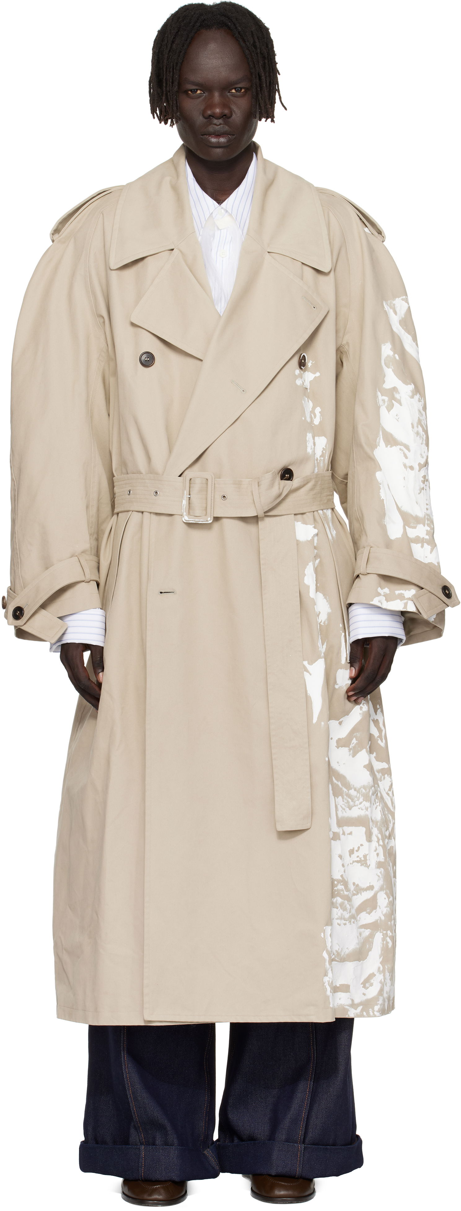 Тренчкот HED MAYNER Hed Mayner Painted Trench Coat Бежово | HMMB10004S-HB180, 0