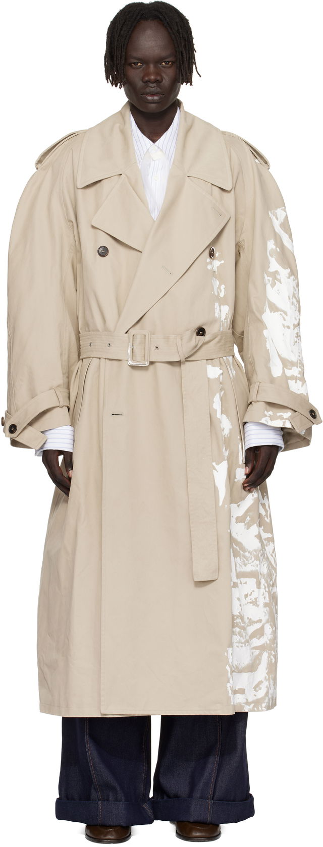 Hed Mayner Painted Trench Coat