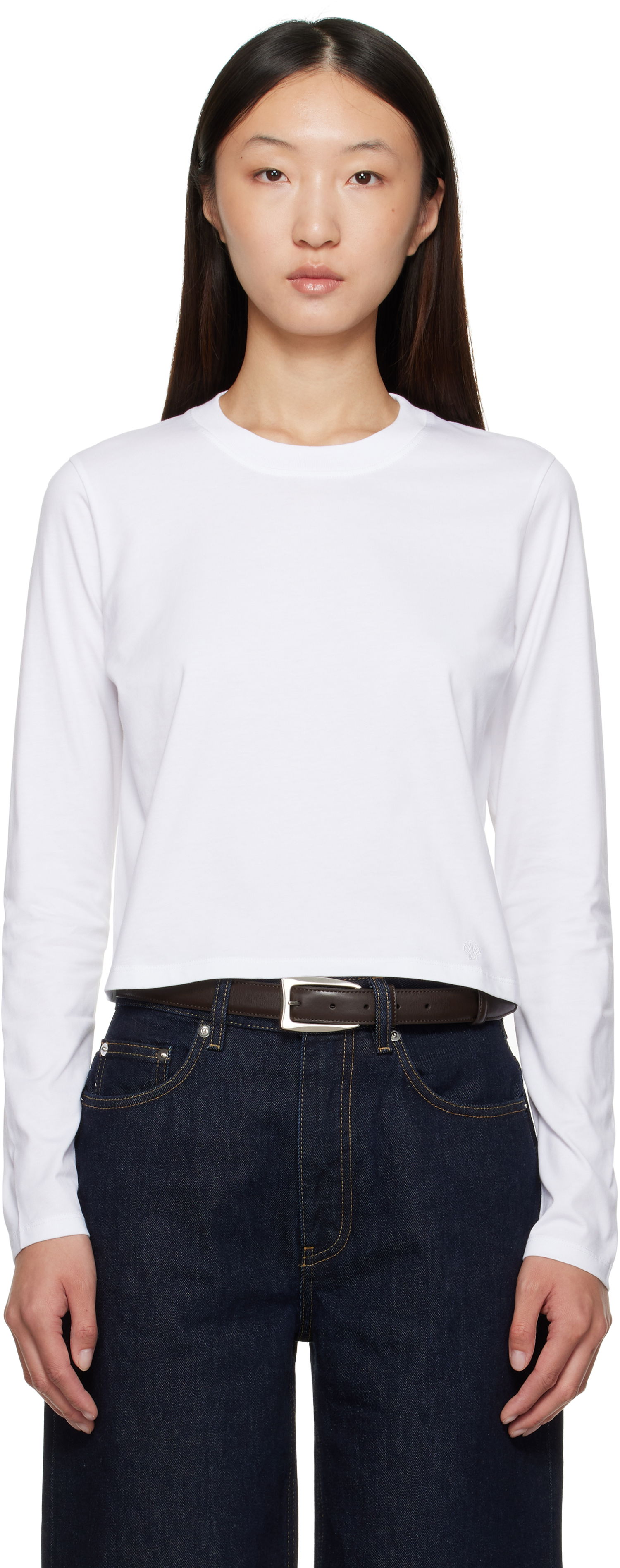 Тениска Loulou de Saison Loulou de Saison Masal Organic Cotton Long Sleeve T-Shirt Бяло | MASAL LDS, 0