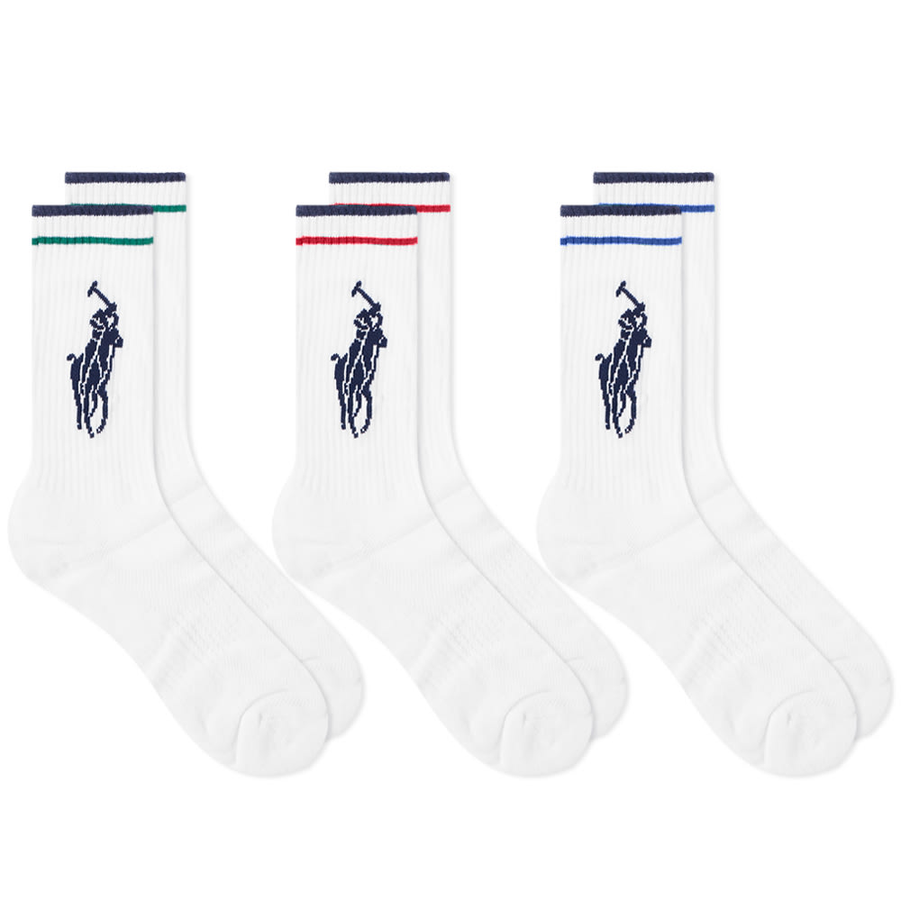 Чорапи Polo by Ralph Lauren Pony Player Cotton Crew Sock - 3 Pack Бяло | 449723748001, 0