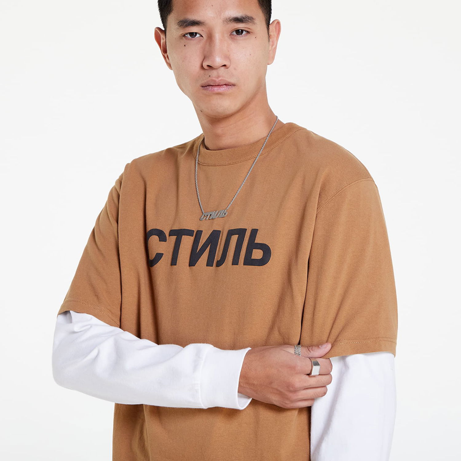 Тениска HERON PRESTON Ctnmb Tee Кафяво | HMAA032F22JER0086410, 0
