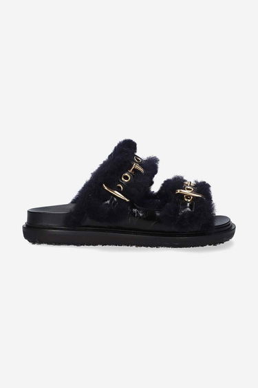 Кецове и обувки Marni Fussbett Shoe Leather Slippers Черно | FBMS014501.P5045.ZL866, 0