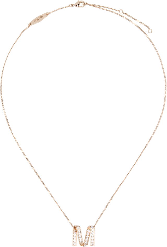 Max Mara Crystal 'M' Pendant Necklace