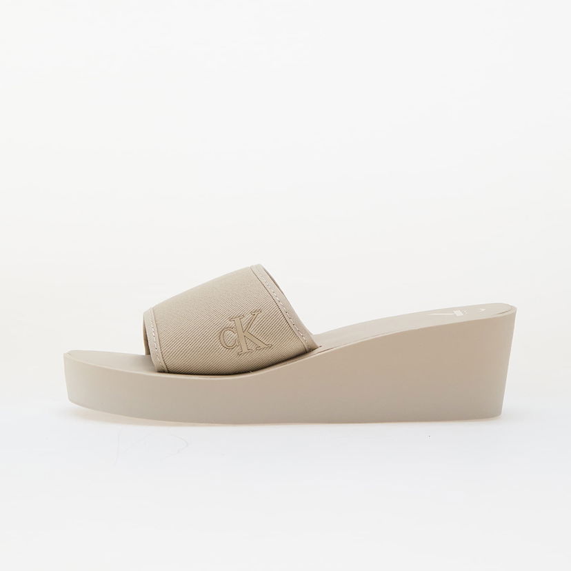 Кецове и обувки CALVIN KLEIN Jeans Beach Wedge Slide Ca Beige Бежово | YW0YW01725 ACF