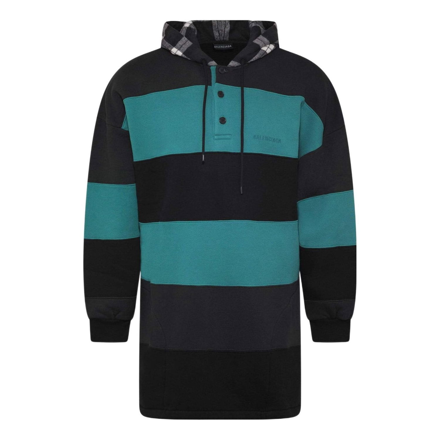 Пуловер Balenciaga Striped Oversized Hoodie Зелено | 556137TDV325567, 0