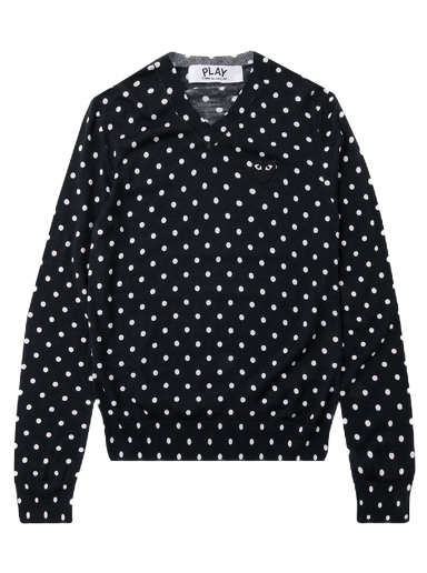 Пуловер Comme des Garçons PLAY Polka Dot Crewneck Тъмно синьо | az n036 051 2