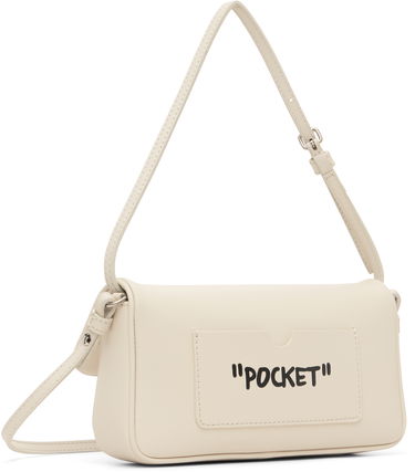 Чанта през рамо Off-White Jitney Shoulder 0.7 Quote Bag Бежово | OWNN18BC99LEA0010410, 2