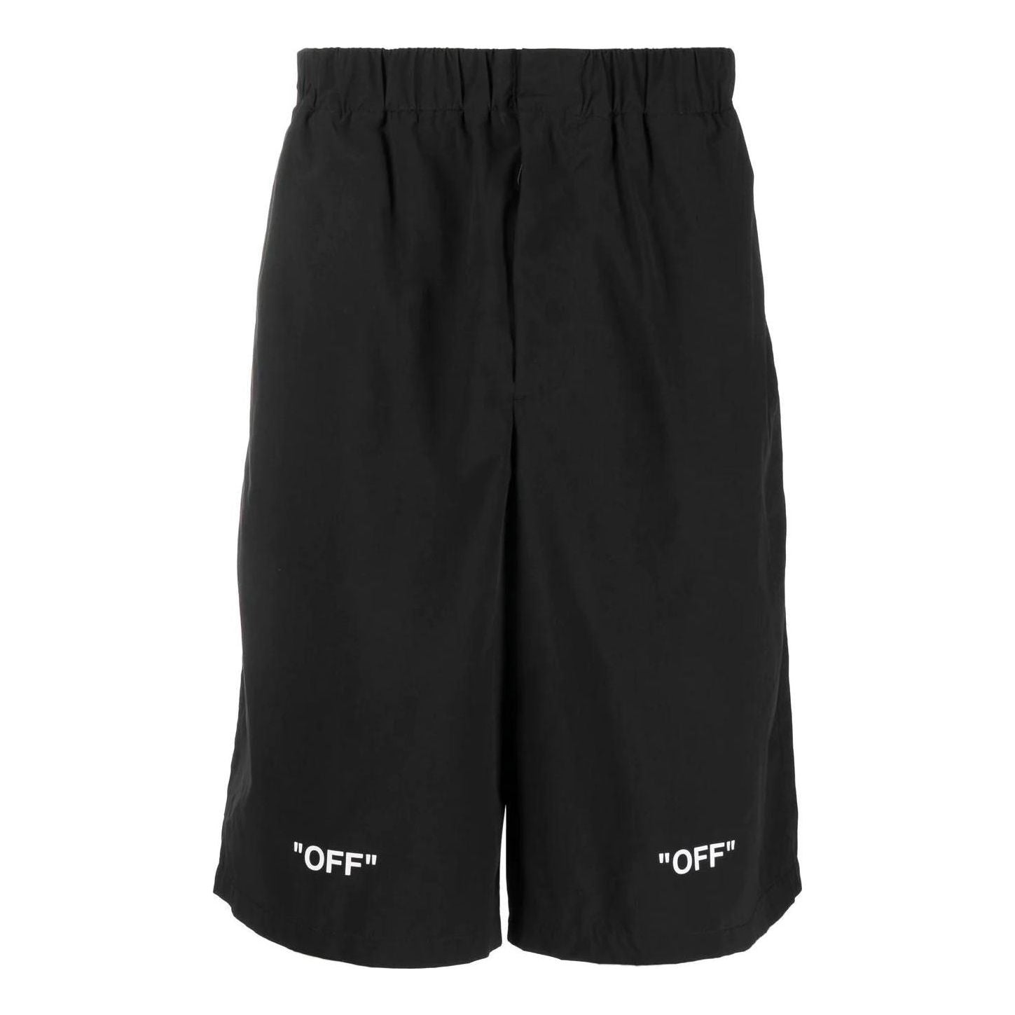 Къси панталони Off-White Off-White FW22 Logo Print Elastic Waistband Shorts Черно | OMCB070C99FAB0011001, 0