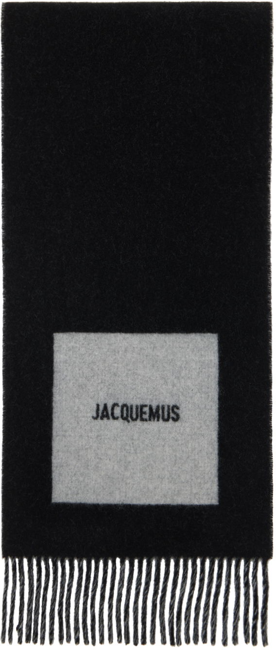 Шал Jacquemus Square Scarf Черно | 24H246AC687-5202