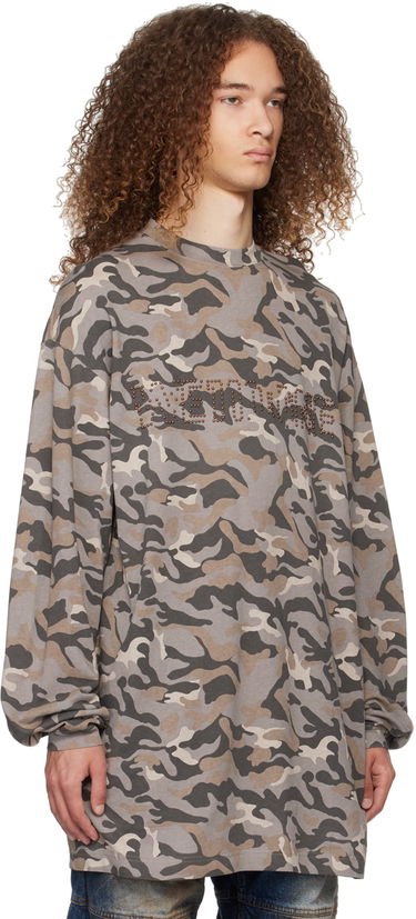 Пуловер We11done We11done Camo Long Sleeve T-Shirt Сиво | WD-TT0-24-792-U-GY, 3