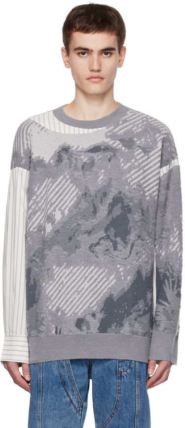 Пуловер Feng Chen Wang Feng Chen Wang Paneled Sweater Сиво | FUF16KT03G, 0